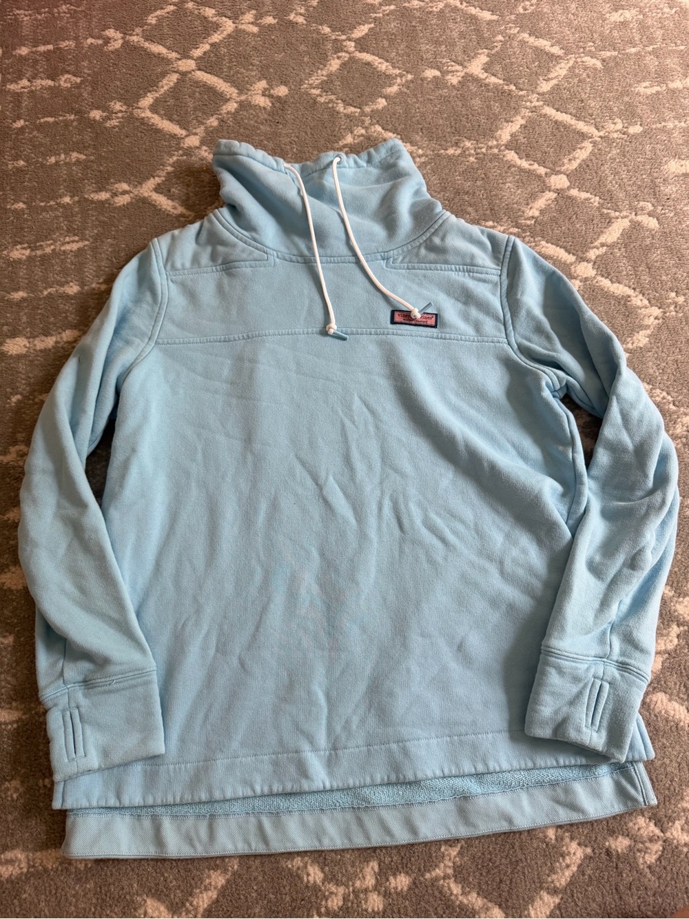 Vineyard Vines Sky Blue Funnel Neck Pullover